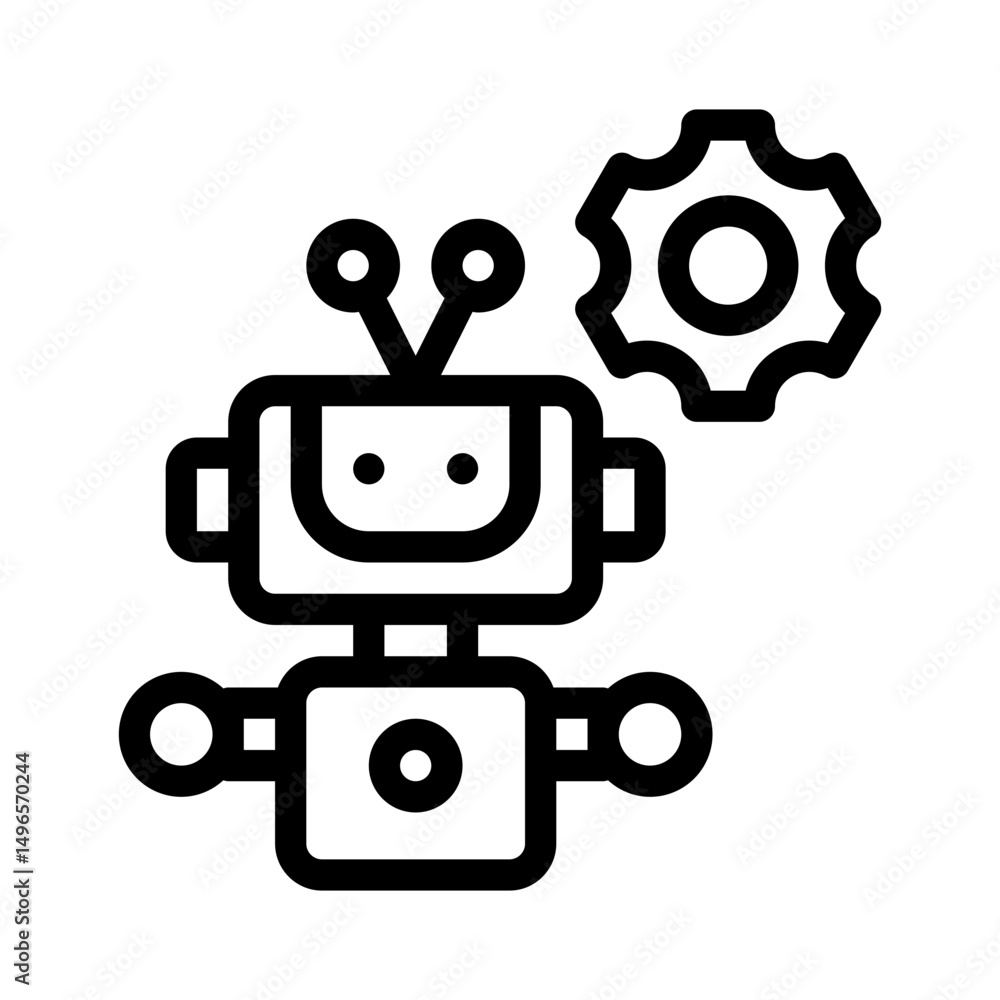Fototapeta premium robot line icon