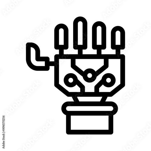 robotic hand line icon