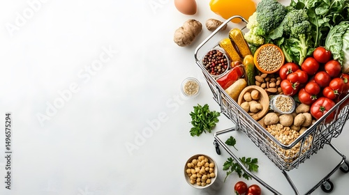 Wallpaper Mural Healthy produce assortment in a metal shopping cart. Torontodigital.ca
