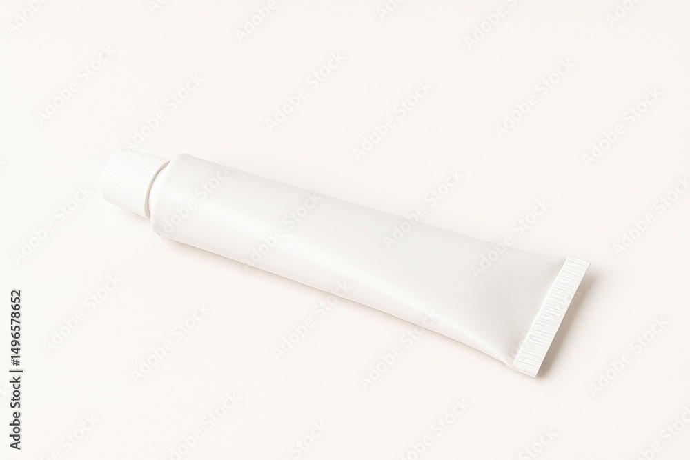 Blank white cosmetic tube isolated on white perfect for skincare branding and product packaging mockups Blank white cosmetic tube isolated on white perfect for skincare branding and product packaging mockups