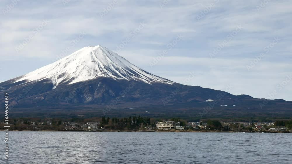 Fuji mountain with beautiful Kawaguchiko lake mount reflection water scene japan travel destination landscape nature skyline HD 4k Fuji mountain with beautiful Kawaguchiko lake mount reflection water scene japan travel destination landscape nature skyline HD 4k