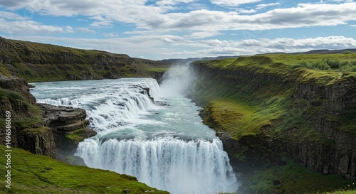 Photo of Scenic Waterfall Cascade In Iceland