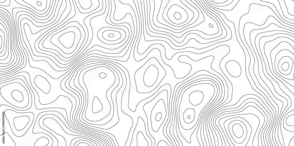 Fototapeta premium abstract topographic map with contour lines terrain in black and white style, illustrating elevation changes and geographical features with precision.