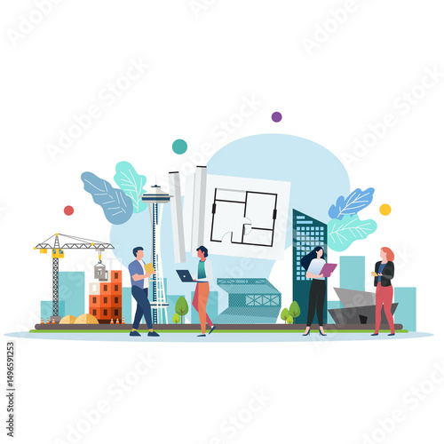 Architecture class with miniature people.