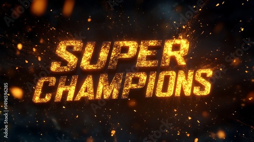 Dynamic text graphic of super champions.
