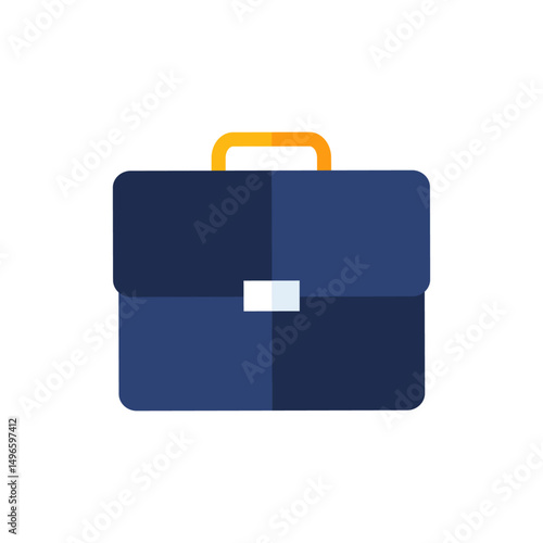 Blue Suitcase Vector Icon Isolated on White Background 