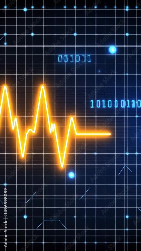 Heartbeat graphic representing medical monitoring and health technology advancements. A vibrant, glowing heartbeat. Heartbeat graphic representing medical monitoring and health technology advancements. A vibrant, glowing heartbeat.