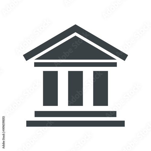 Government Office Icon Vector Illustration – Public Administration Building Symbol