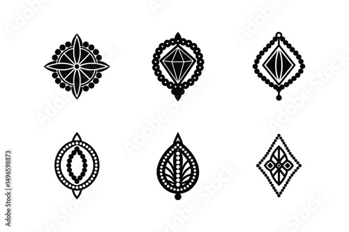 beaded design sketch icon silhouette vector illustration
