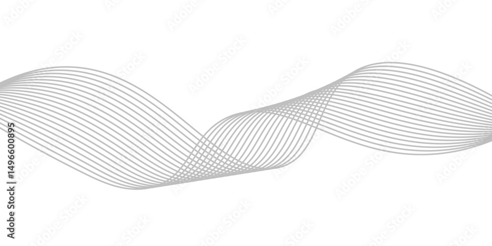 Fototapeta premium Abstract wave element for design. Digital frequency track equalizer. Stylized line art background. Vector illustration. Wave with lines created using blend tool. Curved wavy line