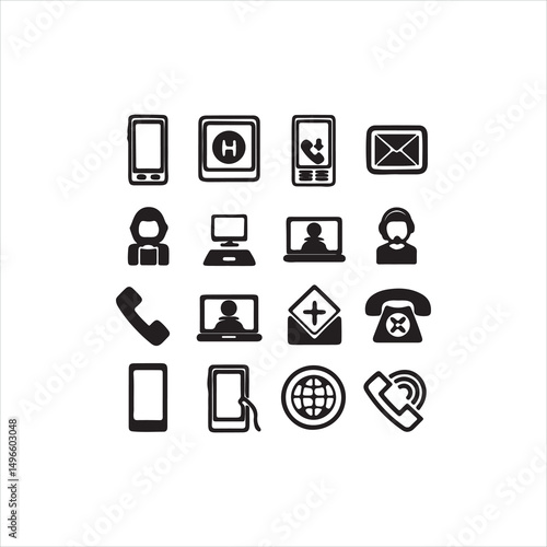 Communication Devices and Technology Icons