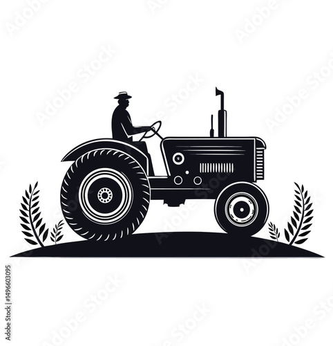 tractor on a white background