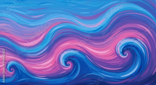 Pixel Art Illustration Abstract Swirl Wave Ocean Background