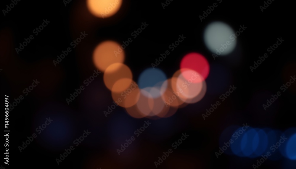 Fototapeta premium a nighttime cityscape through a window. blurred lights from cars are visible in the foreground, suggesting motion