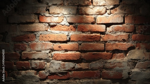 Textured red brick wall with vintage charm, evoking rustic warmth and timeless character