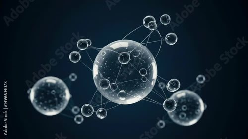 Wallpaper Mural Molecular Network: Abstract Scientific Connection Torontodigital.ca