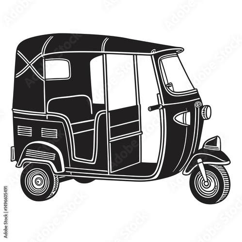 vector illustration of a rickshaw