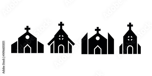 collection of church places of worship icons