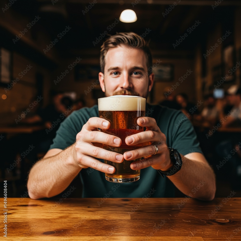 Photo of Man Enjoying Craft Beer at Brewery Photo of Man Enjoying Craft Beer at Brewery