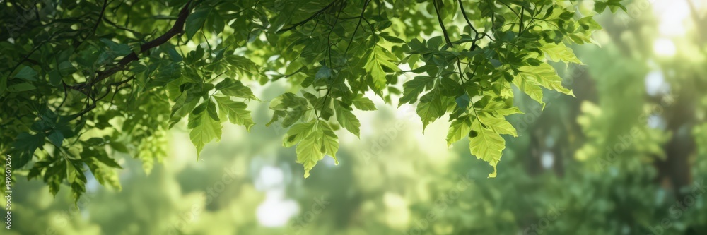 Blurred green leaves, soft focus, dappled light, undergrowth, ecology, soft Blurred green leaves, soft focus, dappled light, undergrowth, ecology, soft