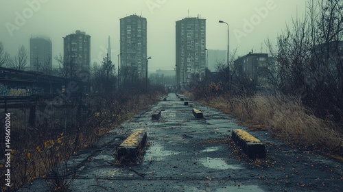 Bleak urban landscape, scenery, view, scene, paysage, cityscape