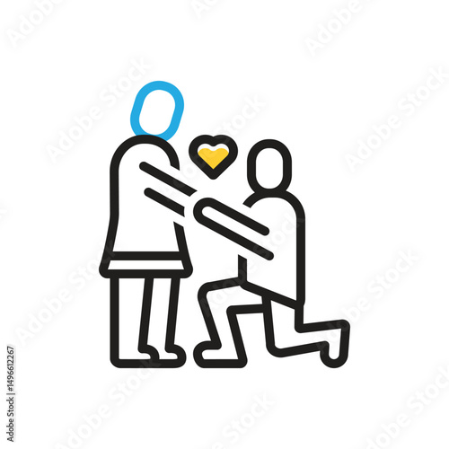 Multi color icon for couple