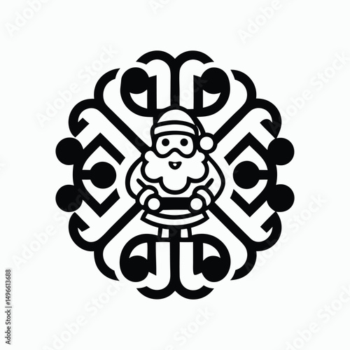 Santa Christmas Ornament Holiday Pattern Design