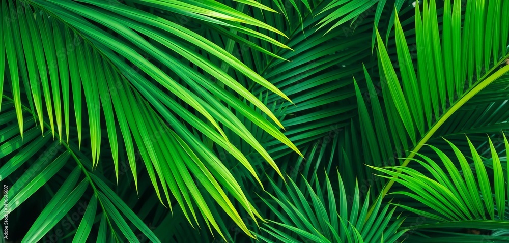 Abstract green tropical palm leaves, minimal summer background, aesthetic, botany Abstract green tropical palm leaves, minimal summer background, aesthetic, botany