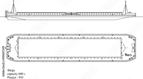 vector illustration sketch silhouette design of container cargo ship barges and scows for the shipping industry on the high seas