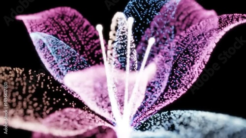 abstract animation of blooming flowers