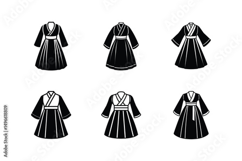 hanbok sketch icon silhouette vector illustration