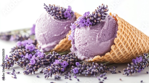 Wallpaper Mural ice cream cone filled with lavender flowers   high resolution   for isolate image Torontodigital.ca