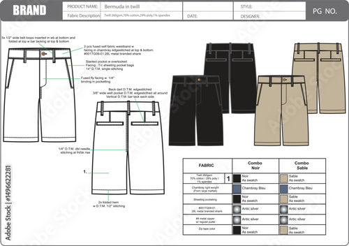 Bermuda in twill Mens short pant