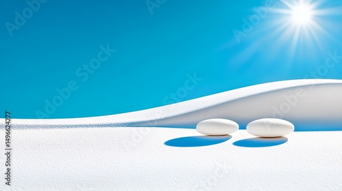 White Stones on White Surface Under Blue Sky