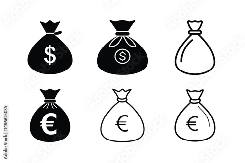 Professional 3D Cash Bag Vector Illustration