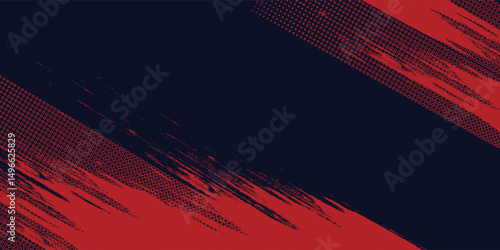 Black and red abstract grunge background with halftone style modern arts sport background abstract