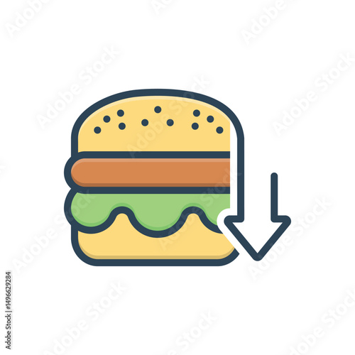 Color illustration icon for low carb