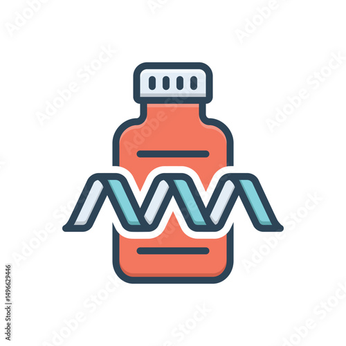 Color illustration icon for protein