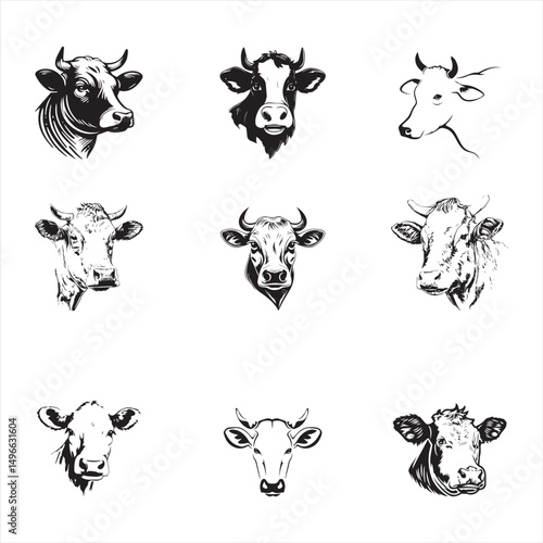 Group cow Vector design
