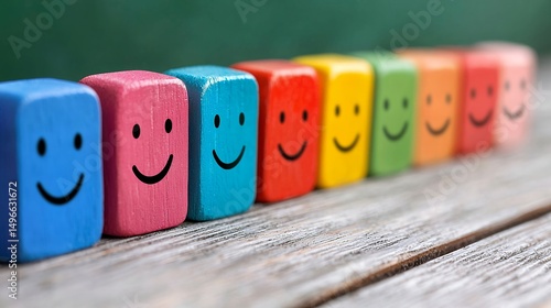 Wooden Blocks with Smiley Faces