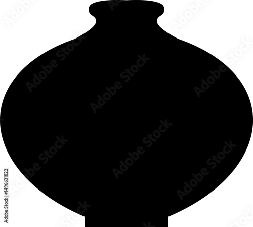 Ancient ceramic vessel icon, ancient amphora and cosmic element for artistic inspiration showcasing intricate craftsmanship and historical significance for educational use, on transparent background