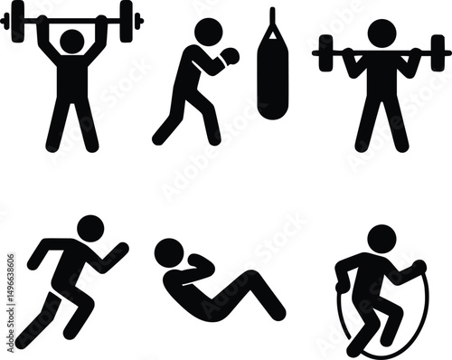  Workout and Exercise Silhouettes