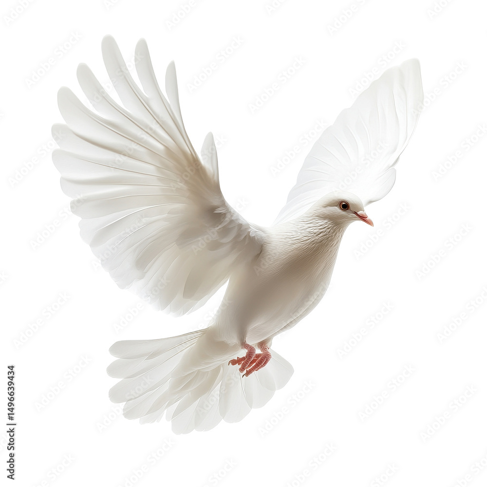 Majestic white dove in flight against a plain Transparent background, on PNG background PNG background Majestic white dove in flight against a plain Transparent background, on PNG background PNG background