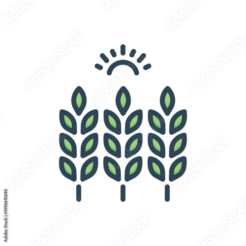 Color illustration icon for wheat
