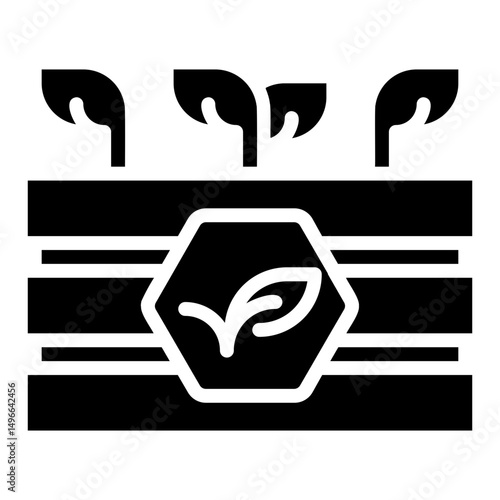 Gardening bed. This is a vector single icon with a solid style. It is suitable for any purpose, such as website design, mobile app design, logo design, etc.