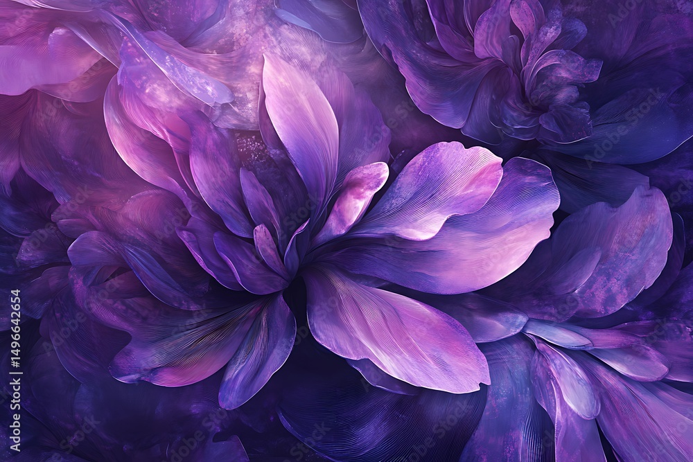 A close up of purple and pink flowers in an abstract artistic floral arrangement design style A close up of purple and pink flowers in an abstract artistic floral arrangement design style