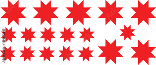 Red start, black background Starburst Sale Stickers and Ribbons,Star vector icons. Golden star on white background.