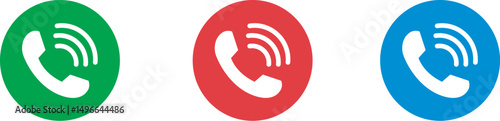 Green, blue, and red Phone call  buttons Icon Vector Art, Icons, and Graphics