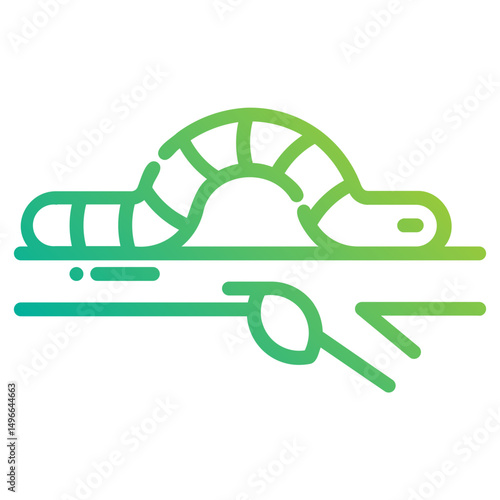 Worm. This is a vector single icon with a dashed line gradient style. It is suitable for any purpose, such as website design, mobile app design, logo design, etc.