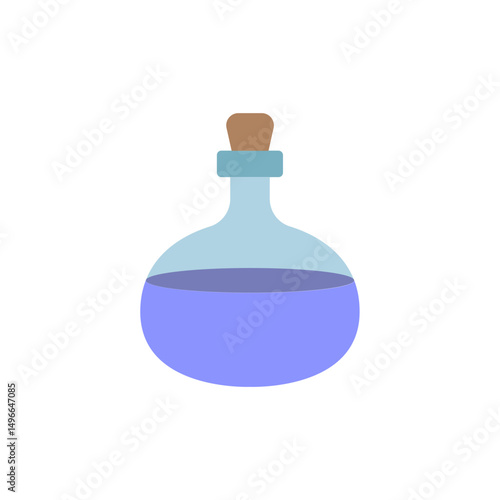 Stylized potion vial illustration with transparent background for graphical usage